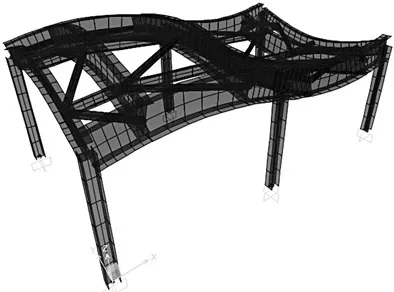 Figure 1.3 A Mode Shape of a Simple Steel Structure