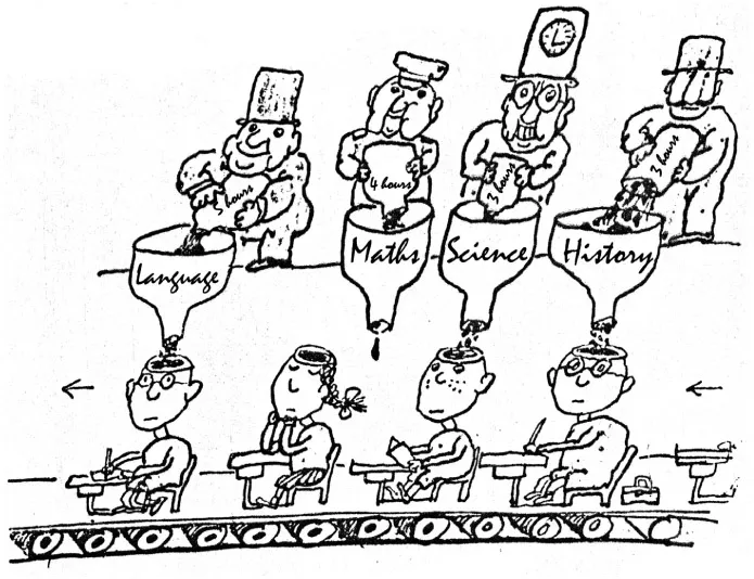 Figure 1.1 The ‘modern scientific management’ of schooling to maximise mass production of education