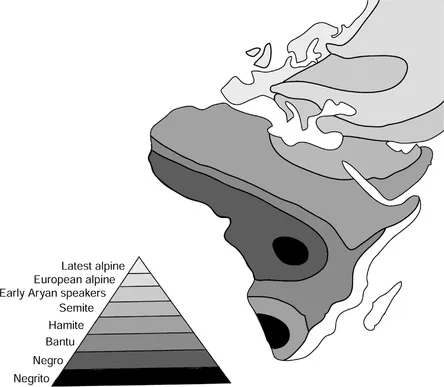Figure 1:1 Detail of Taylor s racial stratification based on physical anthropology and environment (after Taylor 1927: 211).