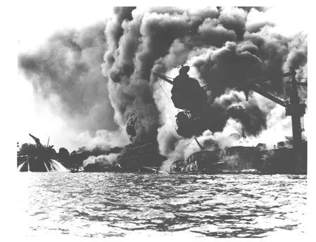 Figure 1.2 Iconic image of the bombing of the U.S.S. Arizona Battleship, December 7, 1941 (courtesy of the World War II Valor in the Pacific National Monument Archives, Honolulu, HI)