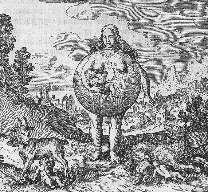 Figure 1.1 âNursed by the Earthâ, Fed by Mercuryâs Water, M. Maier, Atalanta Fugiens, Oppenheim, Germany, 1617.
