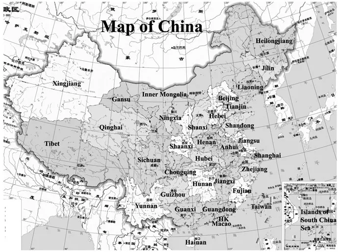 Figure 1.1 Map of China