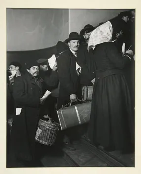 Figure 1.2 Lewis W. Hine, Climbing Into America, Ellis Island, 1908, probably printed in 1930, gelatin silver print, 13 1/4 × 10 13/16 in.