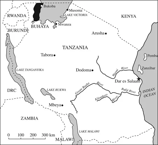 Fig. 1.1 Map of Tanzania with Buhaya, in black.