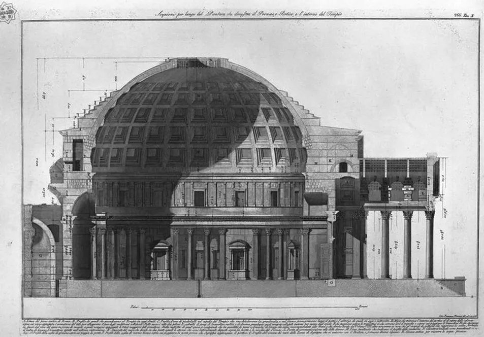 Figure 1.3 Giovanni Battista Piranesi, Interior Sketch of the Pantheon in Rome (1790)