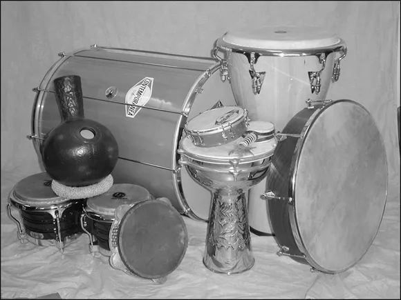 Photo depicts the drums in different shapes and sizes.