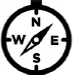 A figure shows a compass with the directions ‘N’, ‘E’, ‘W’ and ‘S’. The needle points to a direction between ‘N’ and ‘E’.