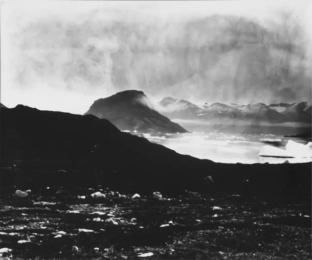 Figures 1.1 and 1.2 Pia Arke, Nuugaarsuk alias Hulkamerafotografialias Pointen (Nuugaarsuk alias Pinhole Camera Photograph alias The Point), 1990, silver/gelatine on baryte paper print of Nuugaarsuk Point, Narsaq, 49.5 × 59.5 cm; collection of Brandts Museet for Fotokunst, Odense.