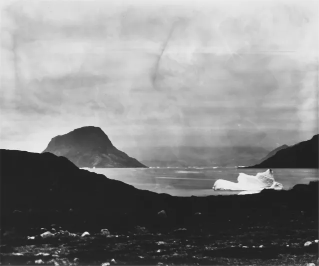 Figures 1.1 and 1.2 Pia Arke, Nuugaarsuk alias Hulkamerafotografialias Pointen (Nuugaarsuk alias Pinhole Camera Photograph alias The Point), 1990, silver/gelatine on baryte paper print of Nuugaarsuk Point, Narsaq, 49.5 × 59.5 cm; collection of Brandts Museet for Fotokunst, Odense.