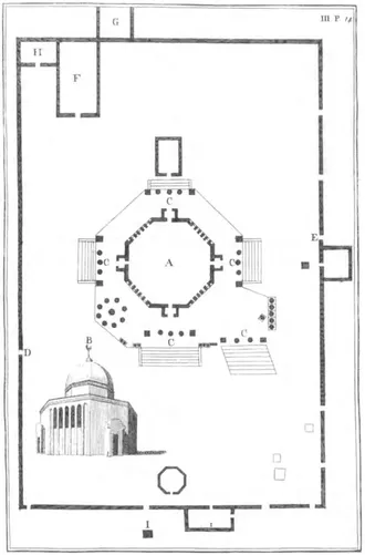 PLATE 1 Richard Pococke. Dome of the Rock, Jerusalem, 1743—5. Plan and view. (A Description of the East)
