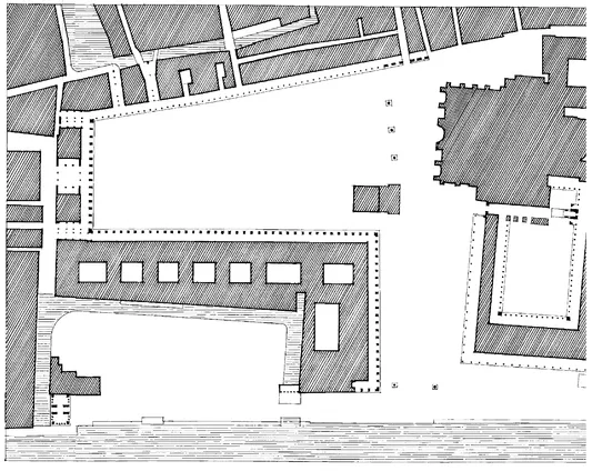 1.6. Piazza di San Marco, Venice, Italy, 830–1640. Plan of piazza. Drawing: L. M. Roth.