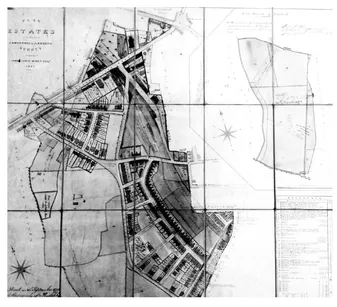 FIGURE 1.1, ABOVE This map of the Minet Estate was begun in 1843 by Messrs Driver, the estate surveyors, and updated until about 1890 to record all leases. It was an essential estate-management tool. A smaller separate plot to the top right was sold off in 1872.