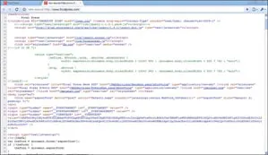 Figure 1.1 HTML code can be viewed in any web browser. Here, Google’s Chrome is color coding the HTML code.