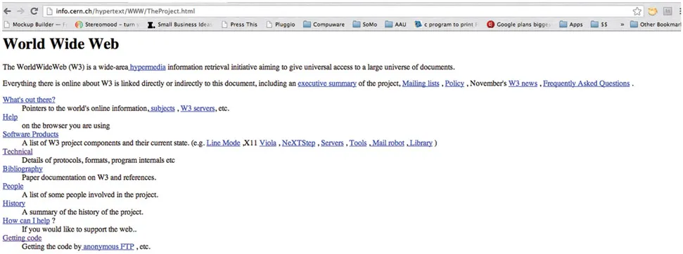 Figure 4.4: A copy of the very first website. We have come a long way in the past 20 years!