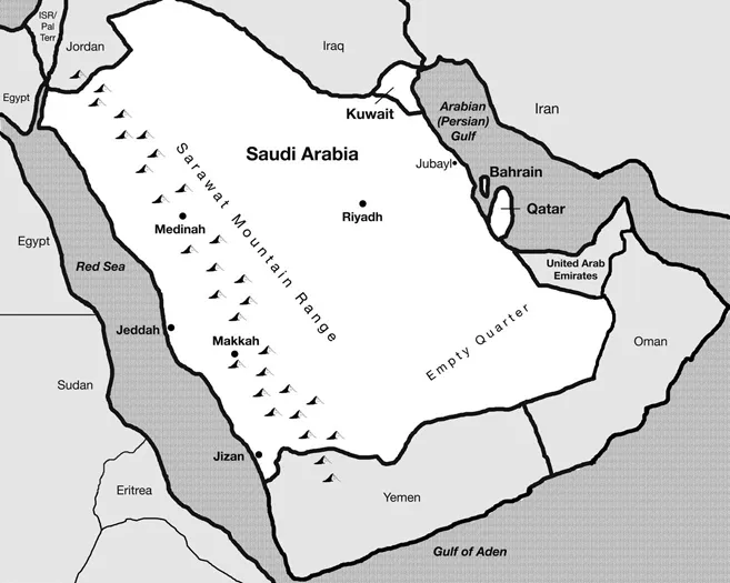 Figure 1.1 Map of the Arabian Peninsula