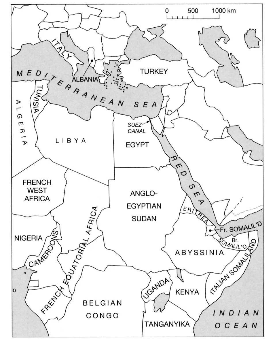 Map 3 The Italian invasion of Abyssinia, 1935.