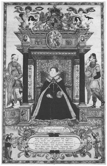 1. Frontispiece to Christopher Saxton’s [Adas of England and Wales] (1579) (C.3.bb.5), by permission of the British Library.