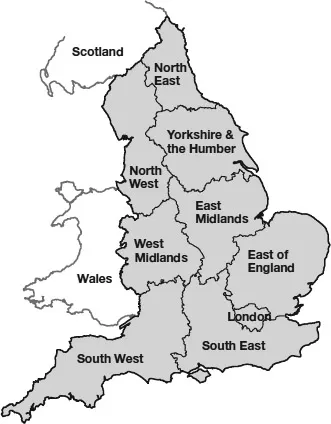 Figure 1.1 Regional boundaries during the 2000s.