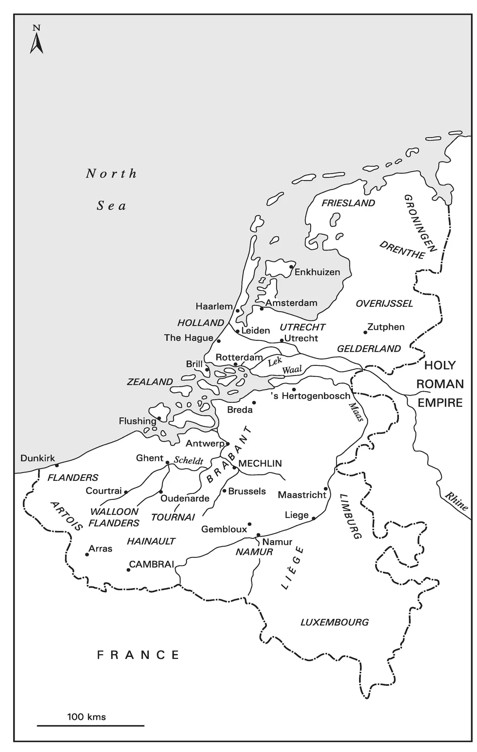 Map 2 The Habsburg Netherlands.