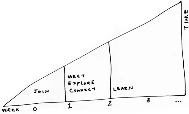 Figure 1.4 Sequence of activities in an online course