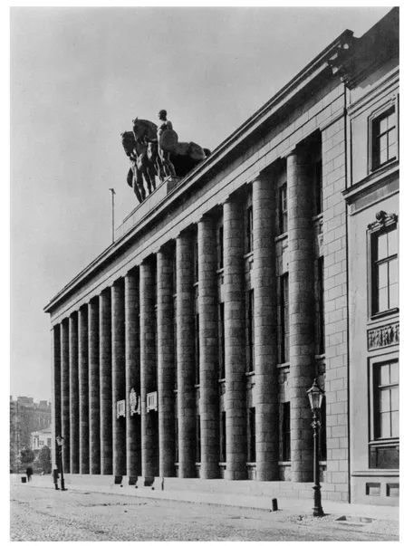 1.2 Raking view of entry façade of the German Embassy, St. Petersburg, 1912, Peter Behrens. Foto Marbug/Art ReCredit, NY.