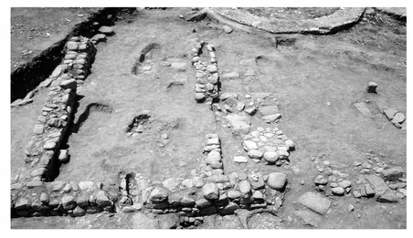 Figure 1.3 Polis, Basilica A, ancillary structure with later burials east of church, from east (photo: Princeton Cyprus Expedition Archive).