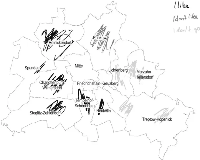Figure 1.1 Mental map by Sub-Saharan immigrants I