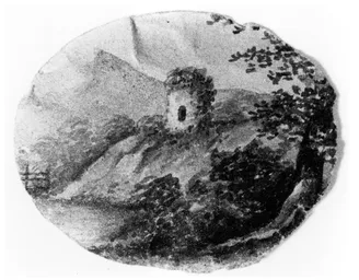 Fig. 1.2 Miniature vignette, ink wash by Charlotte Brontë, c. 1829.