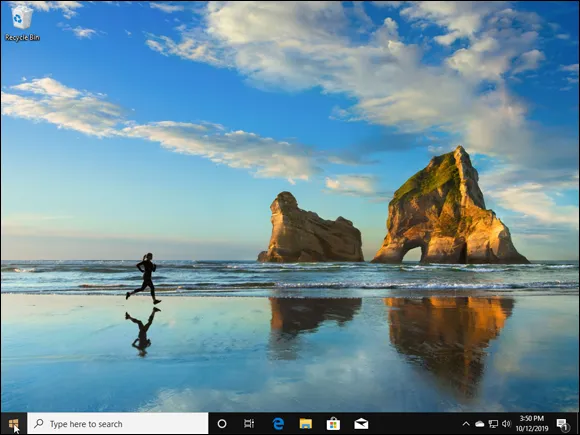 Snapshot of Windows 10 which looks different on different PCs and this is the actual look.