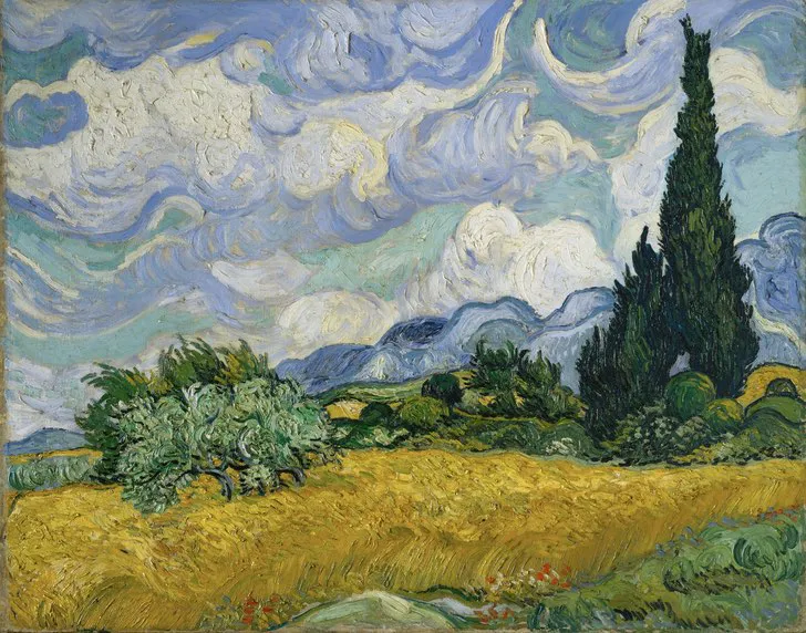 Vincent van Gogh, Wheat Field with Cypresses, oil on canvas, Arles, 1889 © Van Gogh Museum Amsterdam (Vincent van Gogh Foundation)