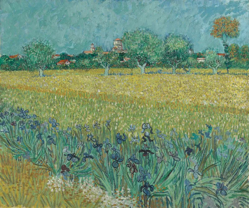 Vincent van Gogh, Field with Irises near Arles, oil on canvas, Arles, 1888 © Van Gogh Museum Amsterdam (Vincent van Gogh Foundation)