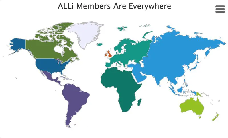Map of world Alli members