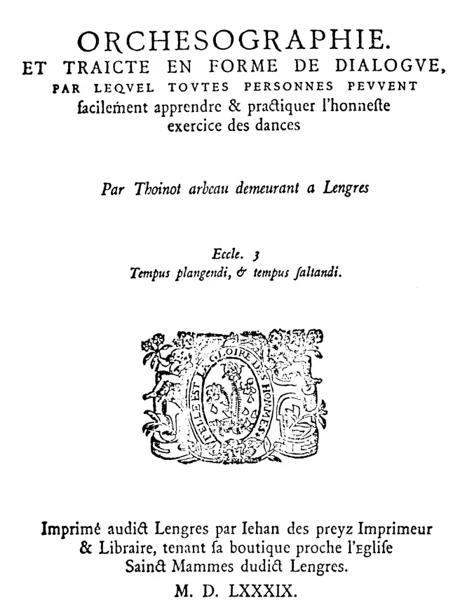 Ex. 7 Title page of Arbeau’s book