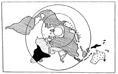 MAP I.—THE RACES OF THE WORLD IN COLUMBUS' TIME. (For some details sec Appendix X.)