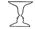 3. is a vase, or two faces in profile.