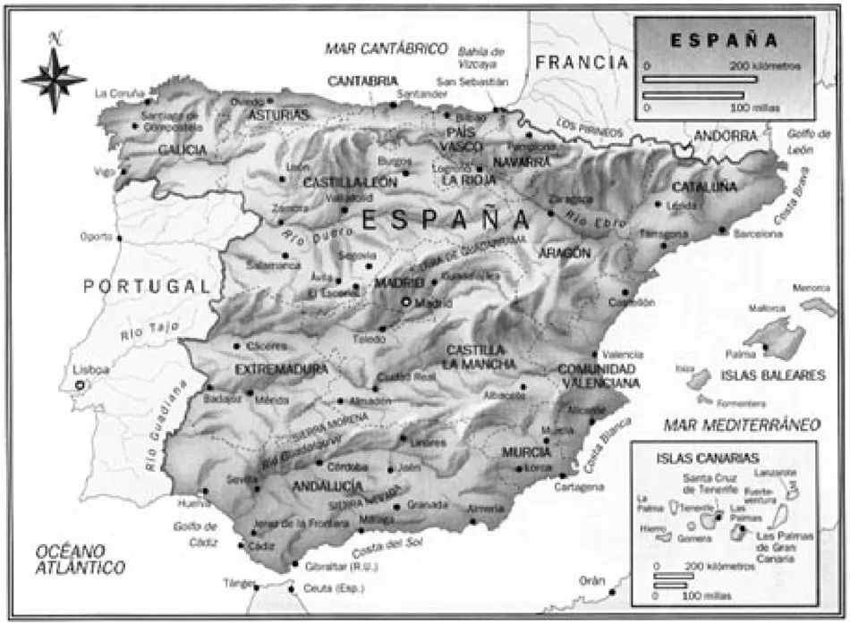 Figure 1.1. Map of Spain (Courtesy of Puntos de Partida, McGraw-Hill)