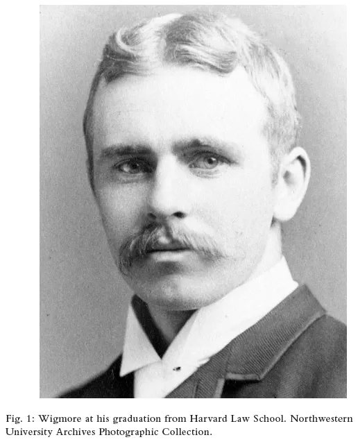 Image: Fig. 1: Wigmore at his graduation from Harvard Law School. Northwestern University Archives Photographic Collection.