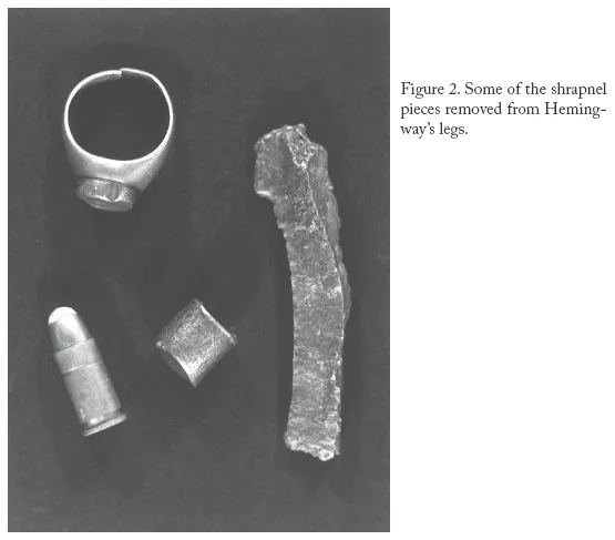 Image: Figure 2. Some of the shrapnel pieces removed from Hemingway’s legs.