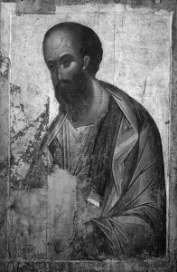 Fig. P1.3. The Apostle Paul, by Anton Rublev (ca. 1410). Original in the Tretyakov Gallery, Moscow.
