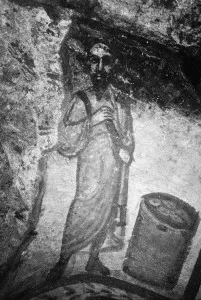 Fig. Int. 1. Early third-century fresco of the apostle Paul, from the catacomb of St. Domitilla, Rome.