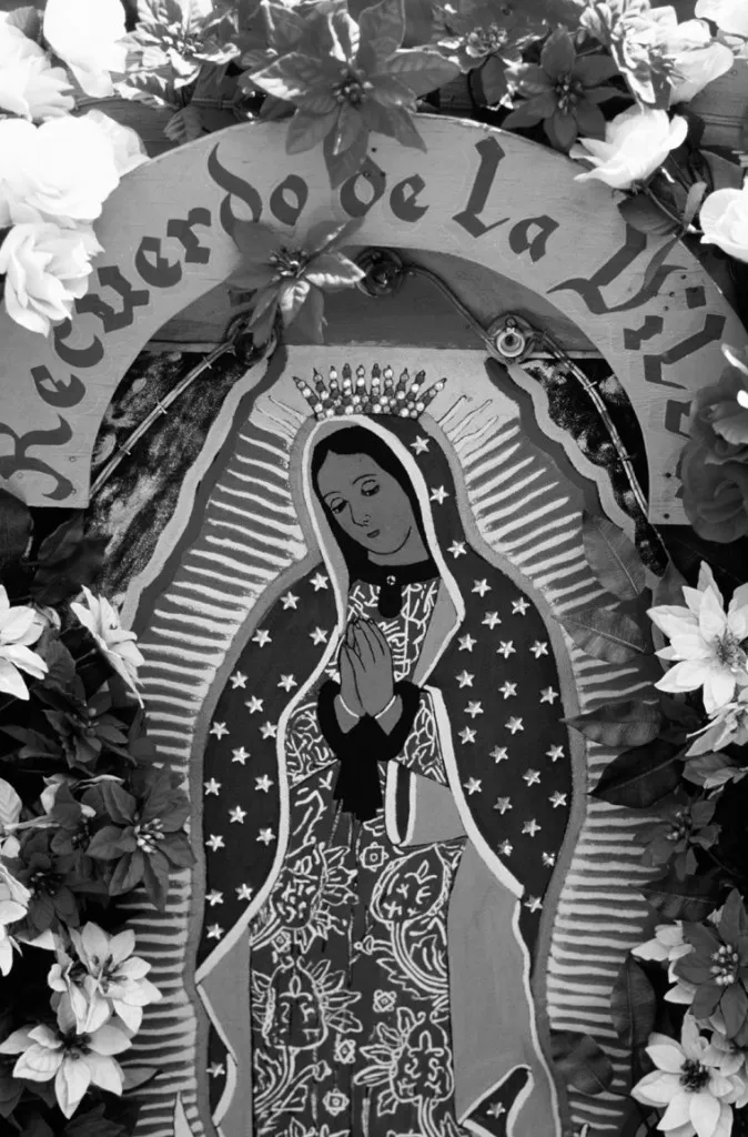 Fig. 12.2. Blessed Virgin of Guadalupe mural, Mexico City. Photo © Rene Sheret/ Stone / Getty Images. Used by permission. Tradition says that the first apparition of the Virgin in Mexico dates from December 1531, when the Virgin appeared to Juan Diego and told him: “You should know, son, that I am the Virgin Mary, Mother of the true God. I want a house and a chapel, a church to be built for me, in which to show myself a merciful Mother to you and yours, to those devoted to me and to those who seek me in their necessities.” Adapted by Luiz Nascimento from Mexican Phoenix: Our Lady of Guadalupe: Image and Tradition across Five Centuries by D. A. Brading (Cambridge: Cambridge University Press, 2002), 60.
