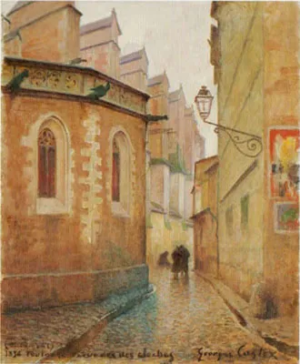 La rue des Cloches en 1894 (peinture de Georges Castex)