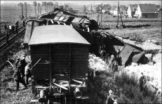 Bahnunfall auf der Strecke Bohmte - Osnabrück im Juli 1951.