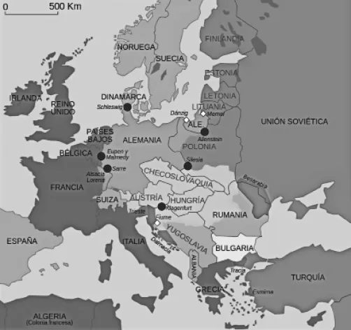 Mapa político de Europa en 1923.