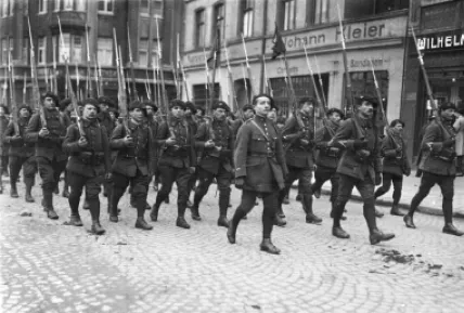 Soldados franceses en el Ruhr durante la crisis de 1923.