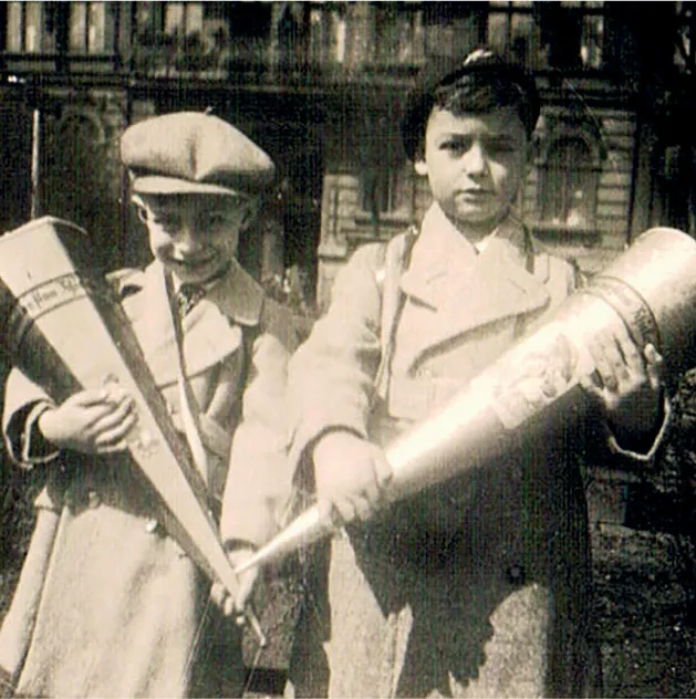 Childhood photo of Thomas. Caption reads: