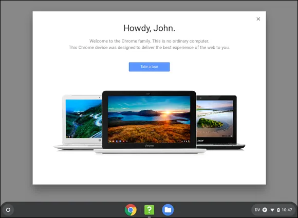 Snapshot of the home page of chromebook.