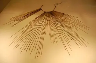 Photo depicts a quipu.