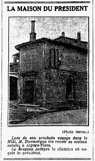 Fig. 1. “La casa del Presidente”, in L’Intransigeant, 5 ottobre 1924. Fotografia anonima. Bibliothèque nationale de France, Parigi.