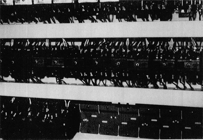 Figure 1.1 Photo relay panel installed in cabinet. (Courtesy of General Electric.)